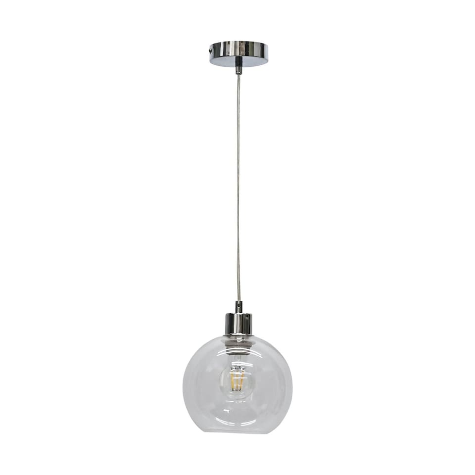 image 1 of Barnum - Clear Glass Globe with Chrome Pendant Fitting | Clear | Clear | 1