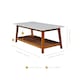 image 3 of Teamson Home Wooden Coffee Table Faux Marble Finish Modern Design