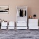 image 2 of Vida Designs Denver 4 Piece Bedroom Set (2 Drawer Large Bedside Chest x2, 3 Drawer Chest, 2 Door 2 Drawer Wardrobe), White | White | White | 4