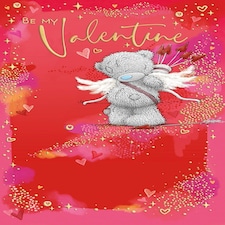 Bear In Cupid Outfit Open Valentine's Day Card