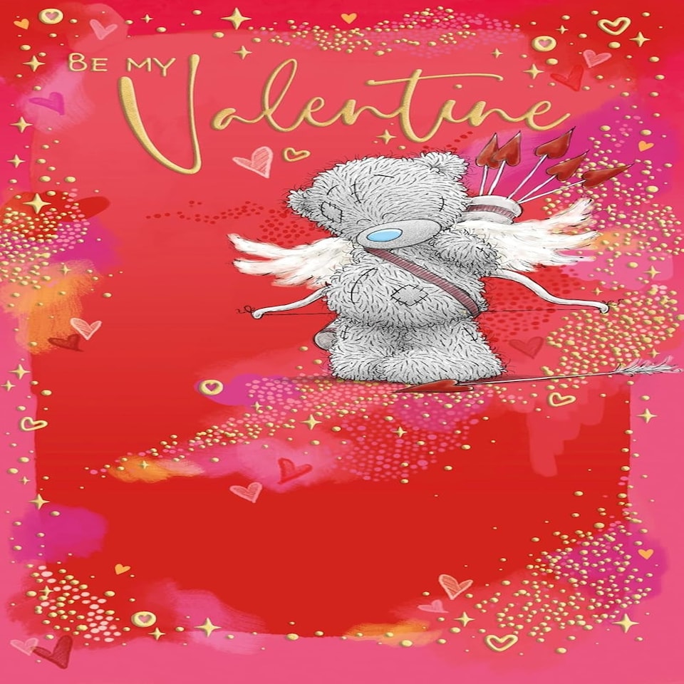 image 1 of Bear In Cupid Outfit Open Valentine's Day Card