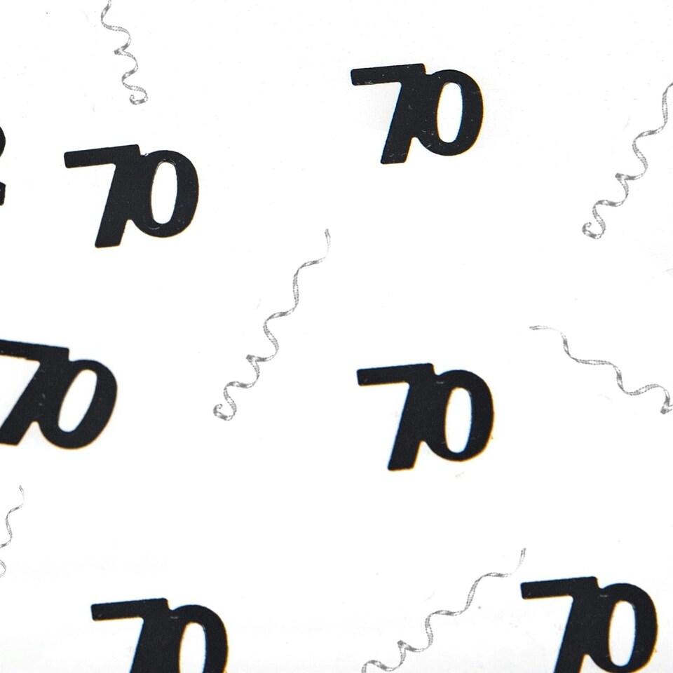 image 1 of 14g 70th Black Happy Birthday Confetti