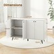 image 2 of COSTWAY Buffet Sideboard Modern 4-Door Storage Cabinet White White