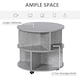 image 8 of 2 Tier Round Coffee Tea Table End Side Desk Sector Divider Shelves Storage Brown