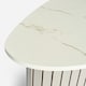 image 4 of OHS Ribbed Round Oval Home Living Room Modern Decor Coffee Side End Table Grey | Grey Marble
