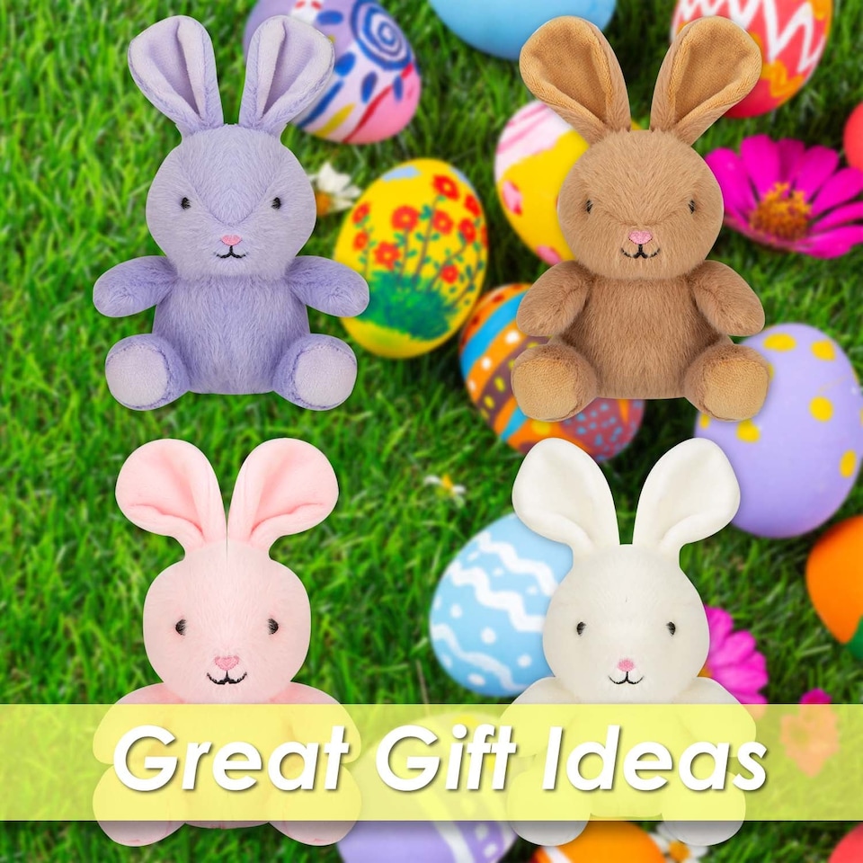 image 1 of vfm-estore Easter Bunny Soft Toy Pack of 4 - 19cm x 11cm Multicolour