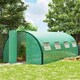 image 2 of Outsunny Tunnel Greenhouse, Upgraded Structure, Hinged Doors, 6 x 3(m), Green