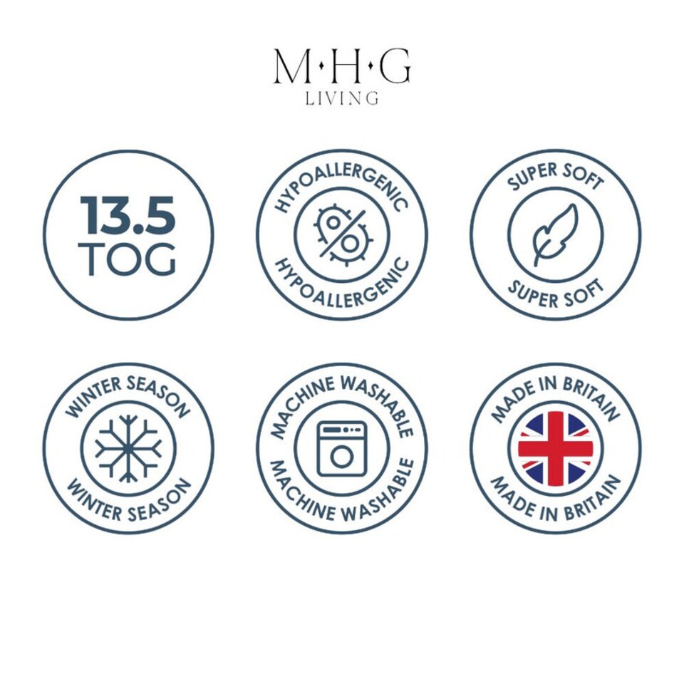 image 1 of MHG Living Heavy 13.5 Tog Winter Duvet – Extra Warm Hollowfibre Quilt for Cold Nights|White|Super King