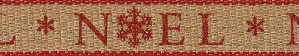 Berisfords Red 25mm Noel Christmas Ribbon for Dressmaking - per metre
