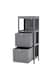 image 3 of Living and Home Compact Wooden Bathroom Cabinet with Drawers - Grey