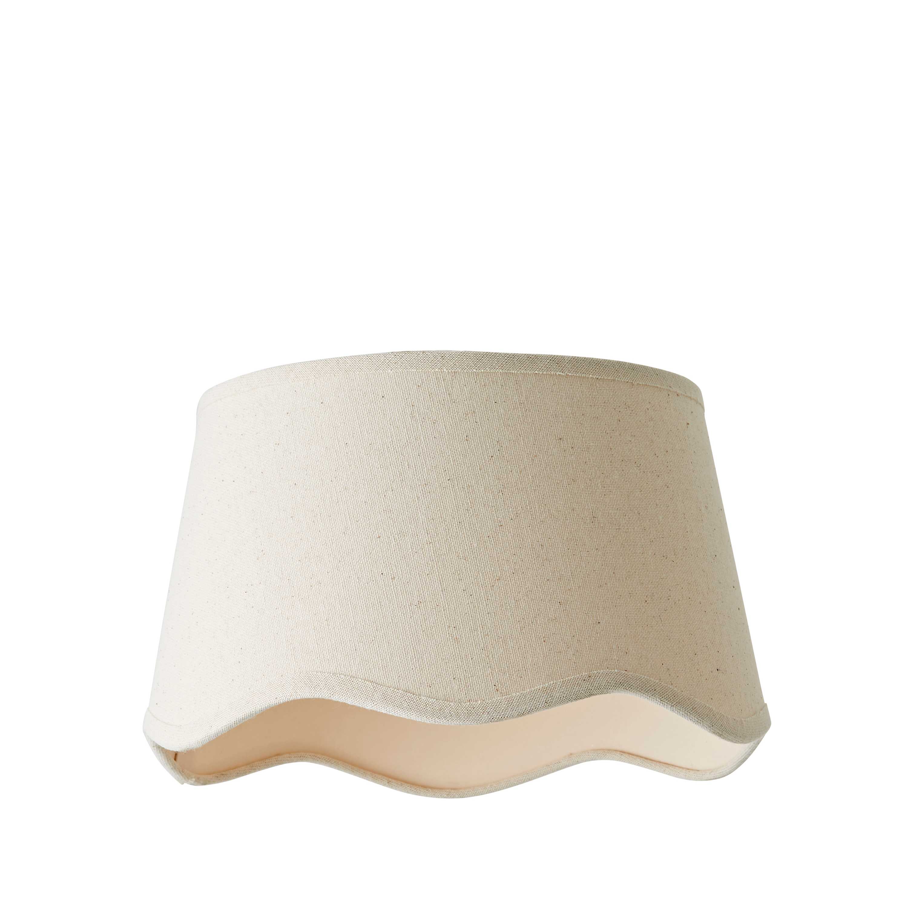 ValueLights Mabel Linen Small 20cm Scallop Edge with Trim Ceiling Light Lamp Shade in Natural