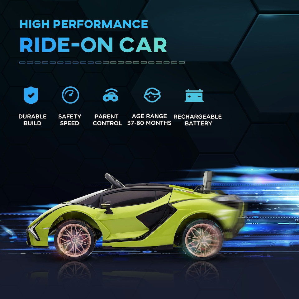image 1 of HOMCOM Lamborghini SIAN 12V Electric Car for Kids w/ Remote Control