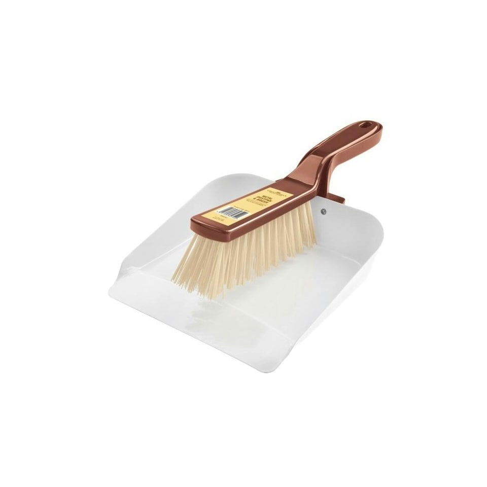 Groundsman Metal Dustpan And Brush Set - White/Copper - One Size