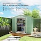 image 3 of Outsunny 7 x 4ft Garden Shed Storage with Foundation Kit and Vents Light Green