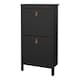 image 3 of Barcelona Shoe Cabinet 2 Flip Down Doors in Matt Black