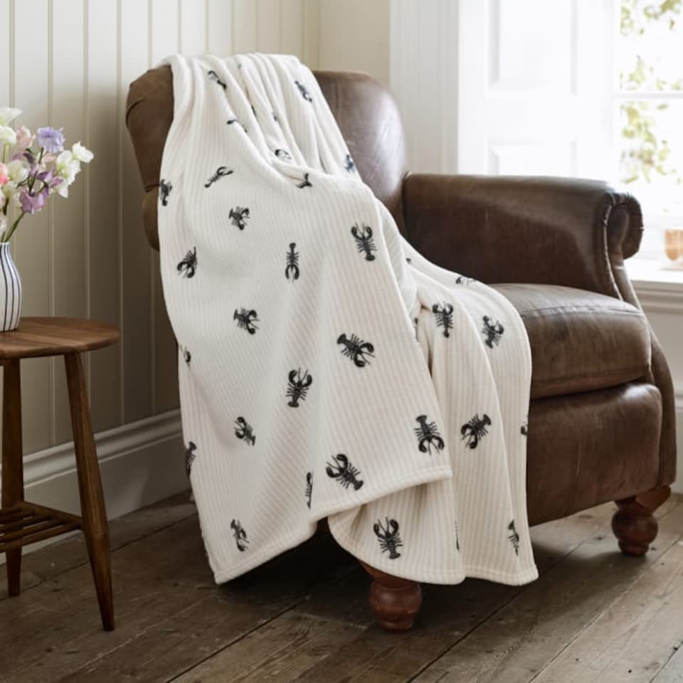 image 1 of Rock Lobster Soft Coral Fleece Printed Throw