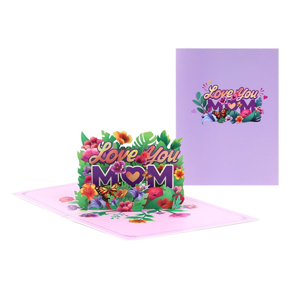 image 1 of Purple Petals for MOM 3D Pop Up Mother's day Card