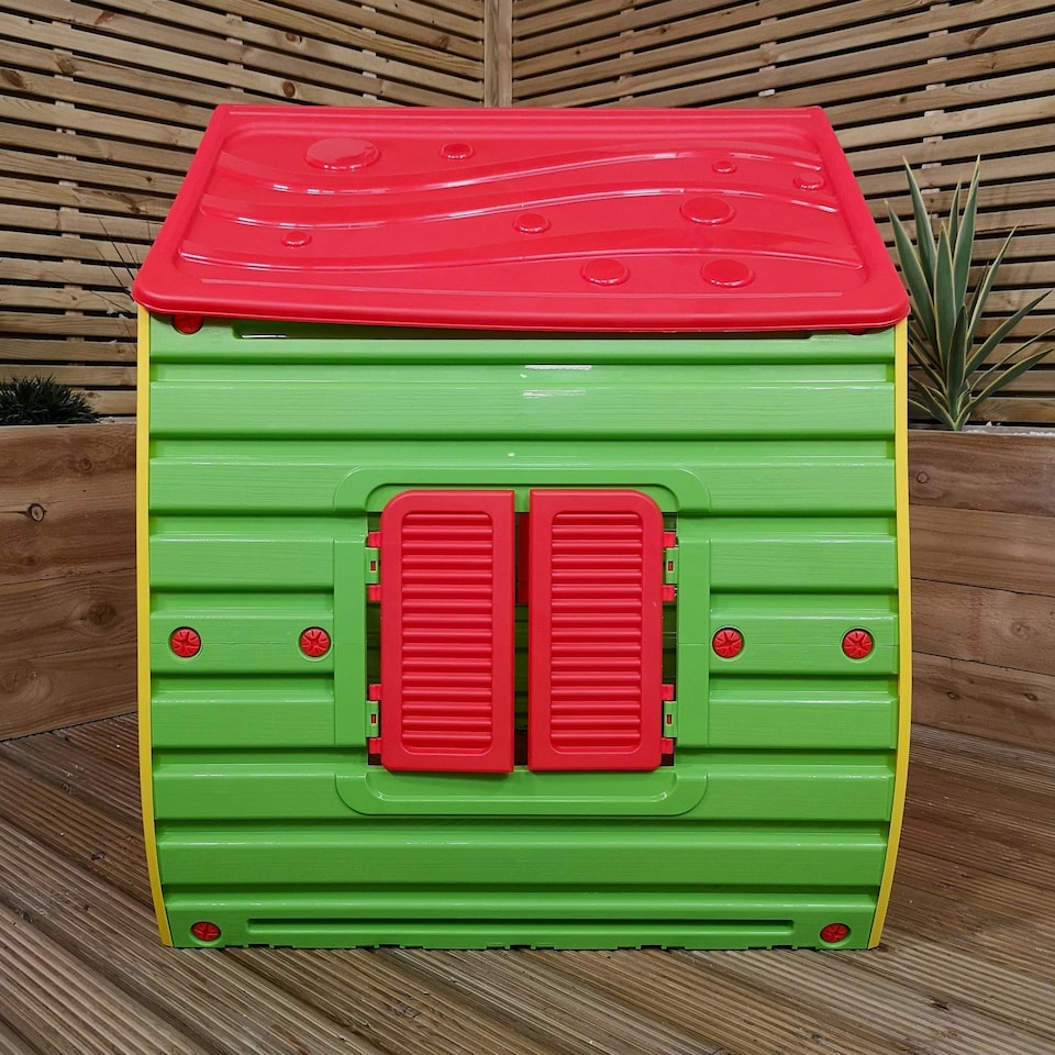 image 1 of 1.09m Yellow & Red Kids Indoor Outdoor Plastic Wendy House Magical Playhouse
