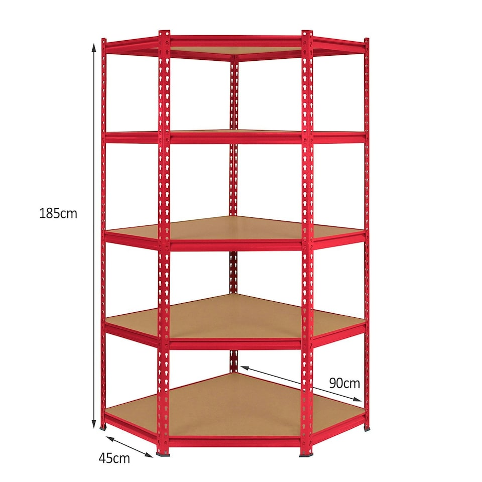 image 1 of Z-Rax 90cm Racking Bundle: Corner Shelving and 2 Garage Racking Bays | Red