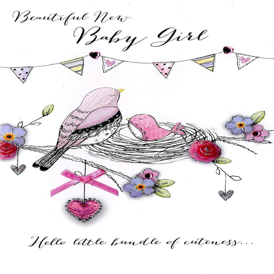 image 1 of Beautiful New Baby Girl Greeting Card Joie De Vivre Range Cards