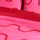 image 3 of OHS Tufted Wave Bedding Set Modern Duvet Cover with Pillowcase | Pink | Hot Pink/Red | Single