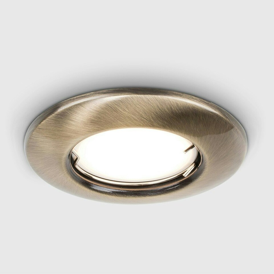 image 1 of ValueLights Gold Ceiling Downlight and GU10 Spotlight LED 5W Cool White 6500K Bulb