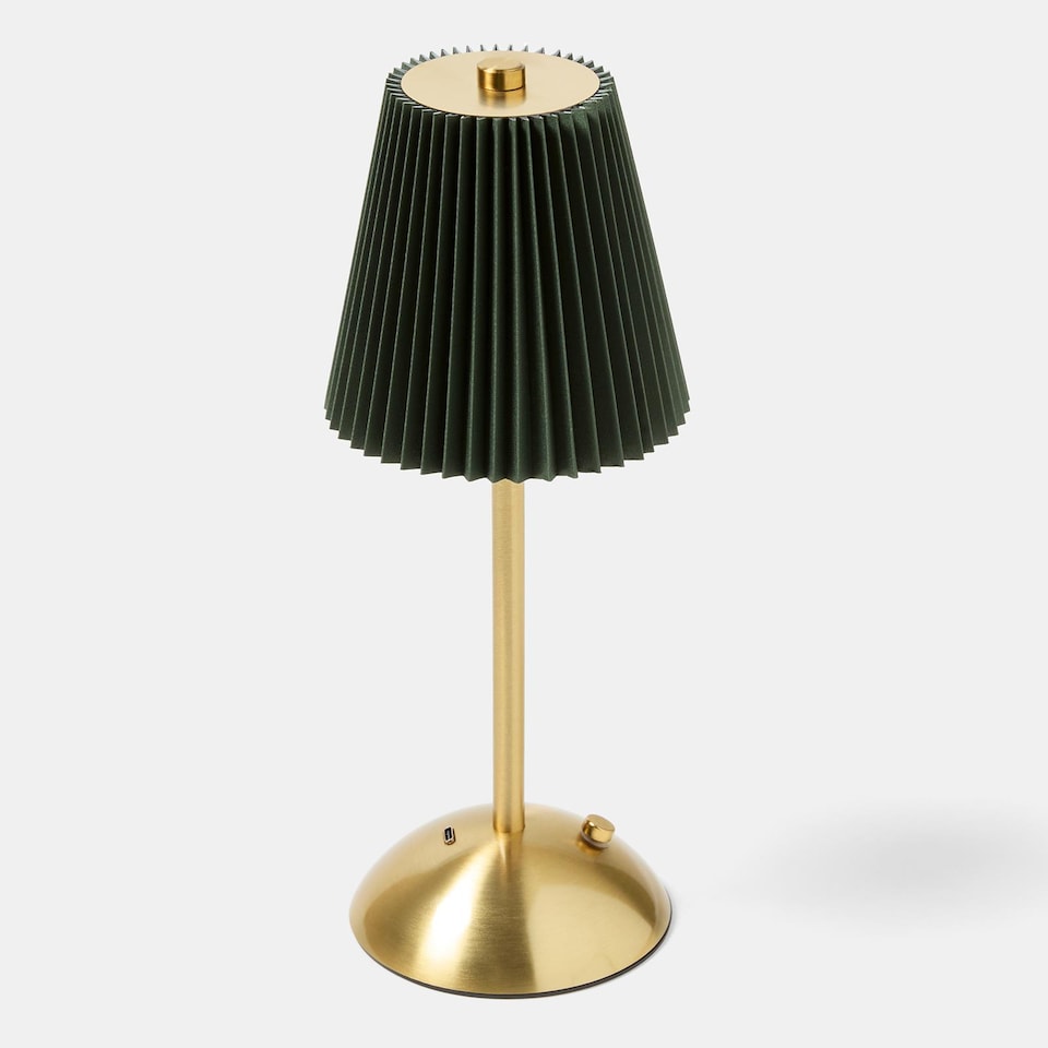 image 1 of OHS Pleated Bedside Lamp LED Rechargeable Cordless Night Light