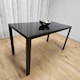 image 3 of Dining Table Black Glass Kitchen Place for 6 Seats, Dining Table Only (Black H 75 x L 134 x W 70 cm) Black