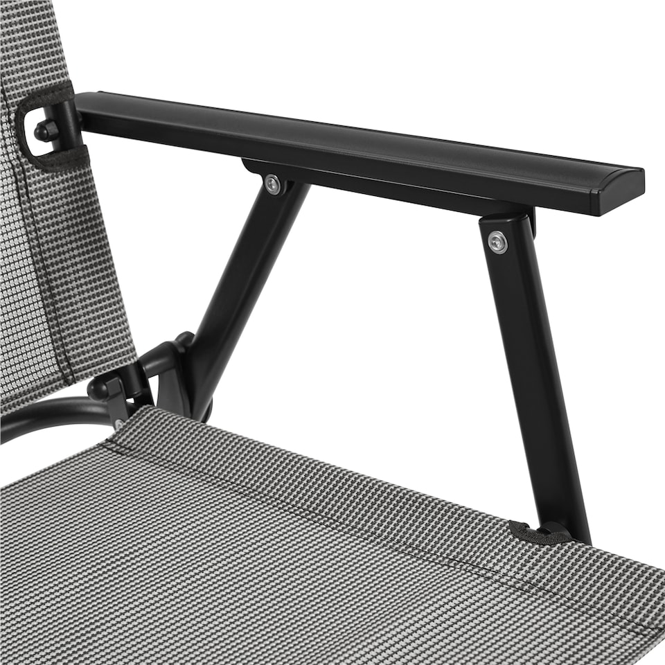 image 1 of Yaheetech Set of 4 Outdoor Texteline Foldable Dining Chairs-Grey | Grey | Grey | One Size