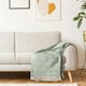 image 5 of Zahra Pistachio Blanket/Throw Green | 130x150cm