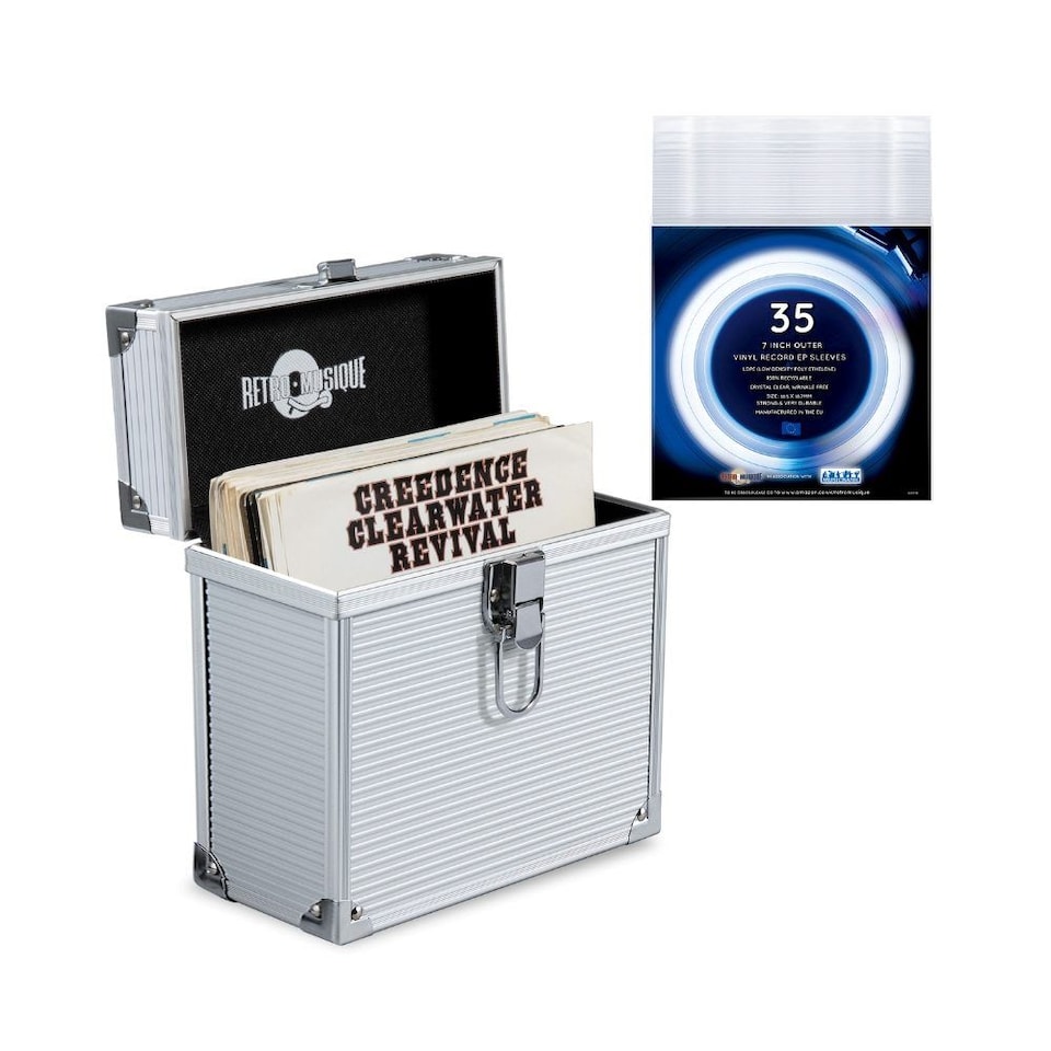 7 inch  Aluminium EP Vinyl Case, with 35 PP sleeve - Sliver