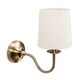 image 4 of ValueLights Memphis Traditional Antique Brass Wall Light Fitting with a Fabric Lampshade - Bulb Included