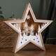 image 1 of 23cm Battery Operated Wooden Star Shape Woodland Scene Christmas Decoration