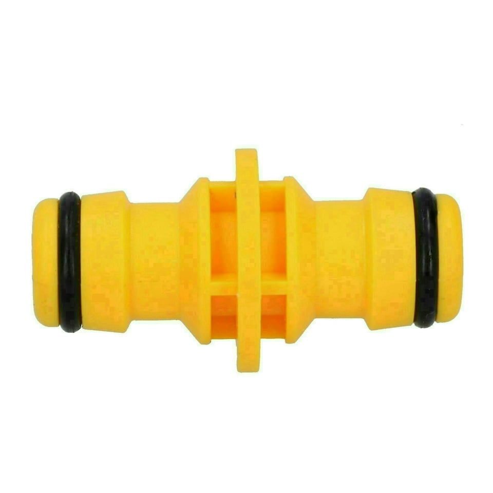 image 1 of 2 Way Male Straight Garden Hose Water Pipe Connector Fast Joiner Coupler 2pc