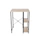 image 2 of Loft Home Office, Study Desk With Side Storage, Oak Effect Top With Black Metal Legs Brown