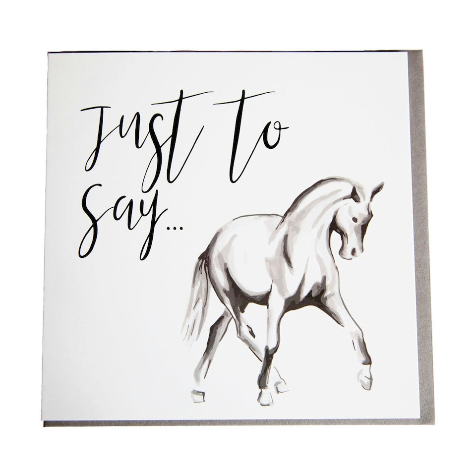 Gubblecote Just To Say Greetings Card - Grey/Off White - One Size