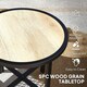 image 3 of Outsunny 50.5cm Round Garden Table with SPC Tabletop Brown | Natural wood finish