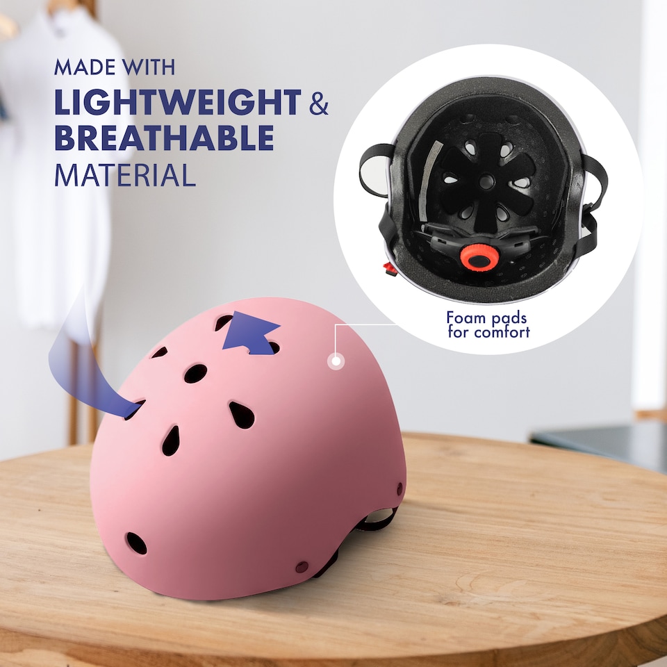 image 1 of Kayman Kids Bike Helmet with Knee Elbow and Wrist Pads for Ages 3 to 12