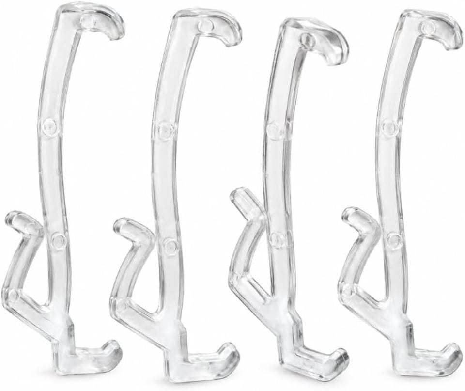 image 1 of 50mm Valance Pelmet Clips for Wood Venetian Blinds Clear Pack of 4