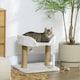 image 6 of PawHut Cat Tree Tower Scratcher with Bed for Indoor Cats, White