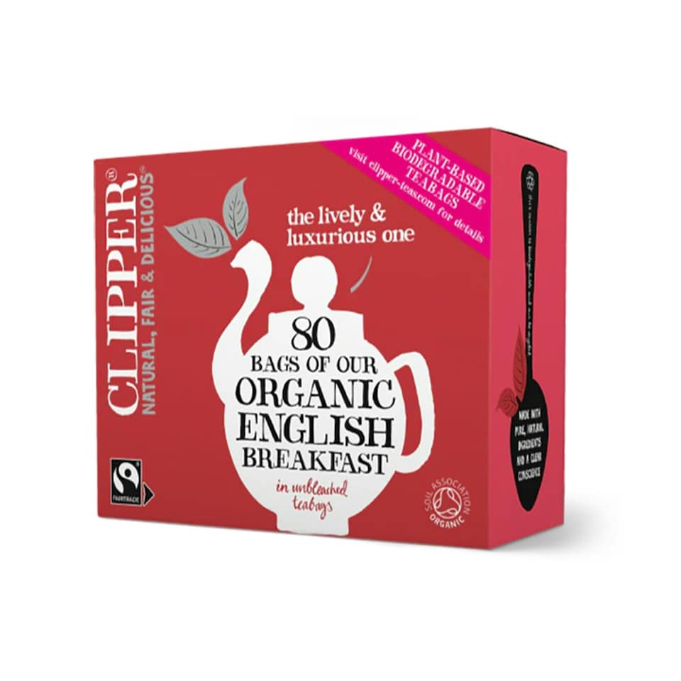 Organic Fairtrade English Breakfast Tea 80 Bags (Clipper)
