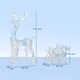 image 3 of Outsunny Lighted Christmas Reindeer with Sleigh, Outdoor Yard Reindeer with 170 Warm White LED Lights, Holiday Decor with Stakes, Waterproof, Silver