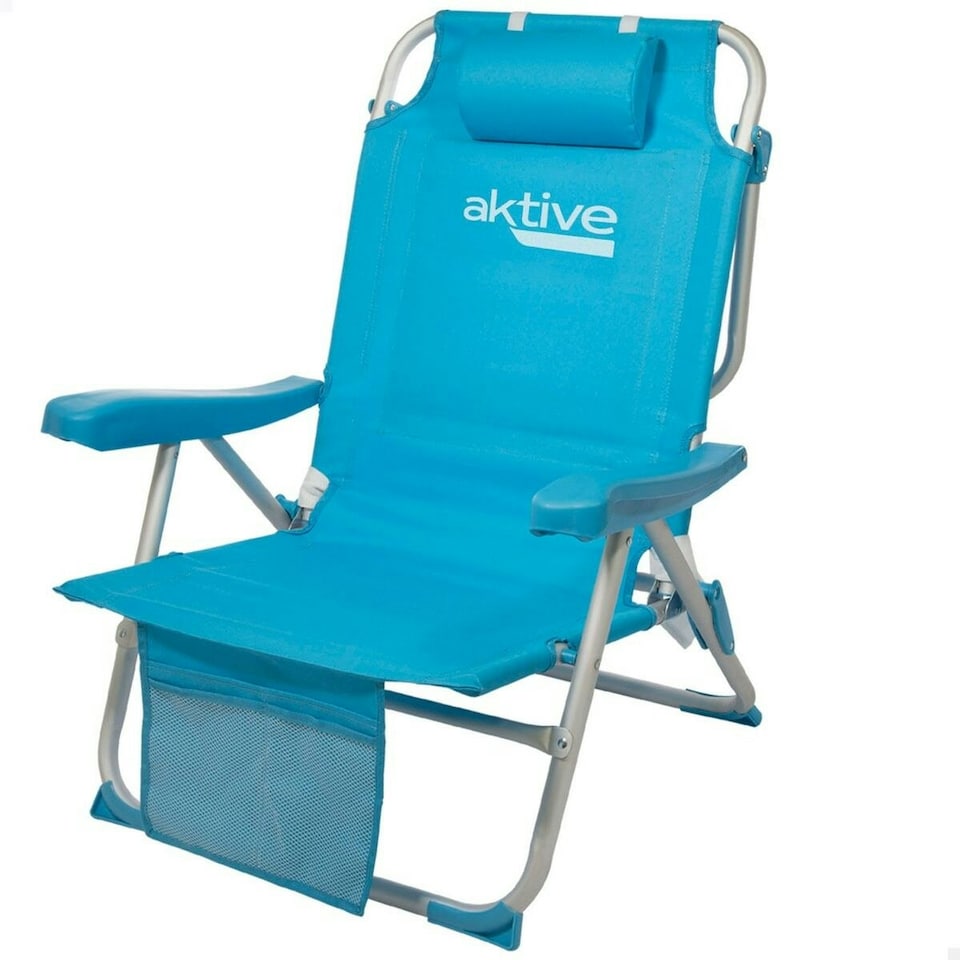 image 1 of Folding Chair with Headrest Aktive 49 x 80 x 58 cm Blue (2 Units) N/A
