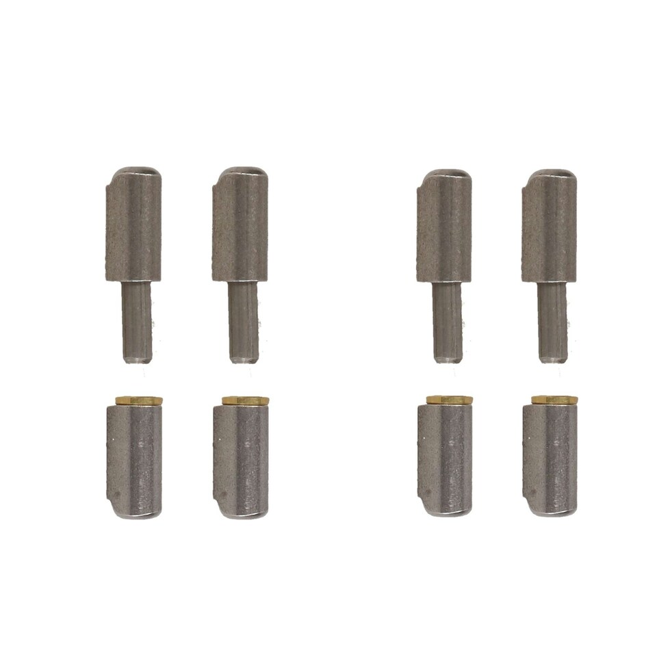 image 1 of Lift Off Bullet Hinge Weld On Brass Bush 8x40mm Heavy Duty Door Hatch 4PK Silver