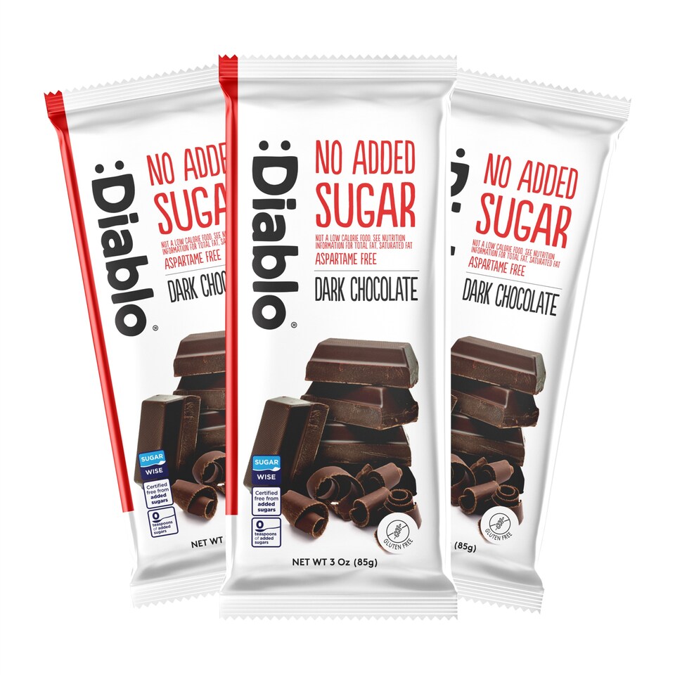 image 1 of Diablo No Added Sugar Dark Chocolate Bar 85g 3 Pack
