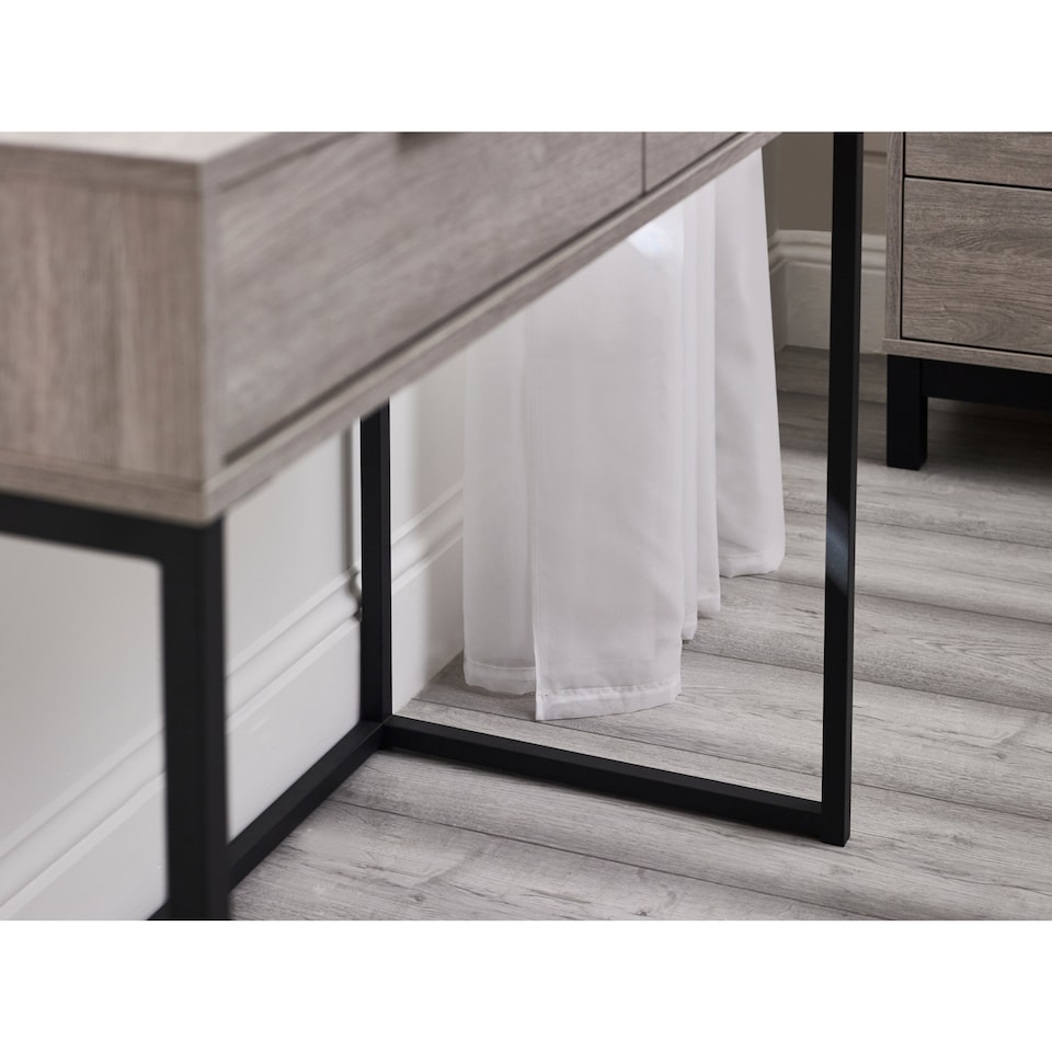image 1 of Bali 2 Drawer Desk/Dressing Table - Grey Oak Effect