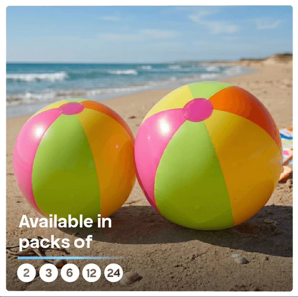 image 1 of Adult Unisex 50cm Multicoloured Inflatable Beach Ball Pool Party Toy