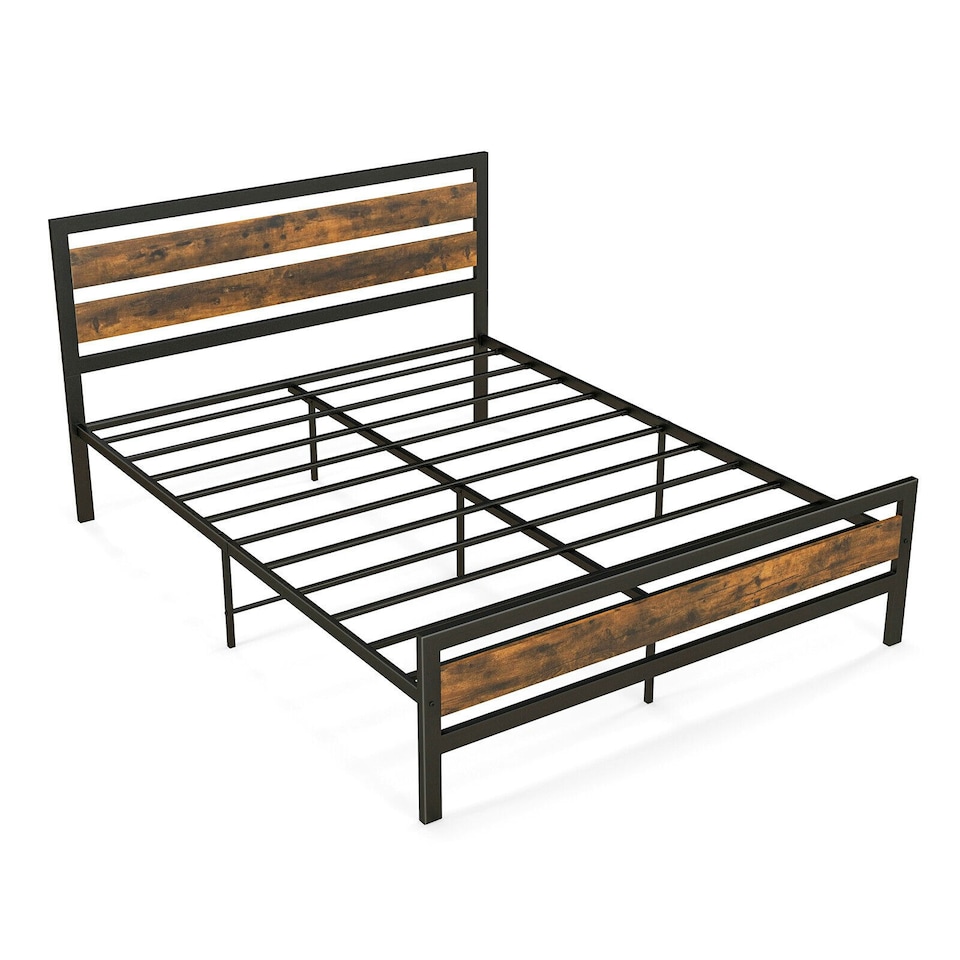 image 1 of COSTWAY King Size Bed Frame Metal Platform Bed