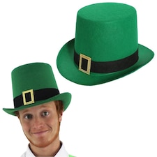 Pack of 3 Green Buckle Top Hat Green | One Size
