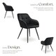 image 3 of Dining Chair Marilyn - velvet look, quilted pattern - per piece Black | Black/Black